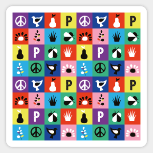 World Peace and Diversity Color Blocking Sticker